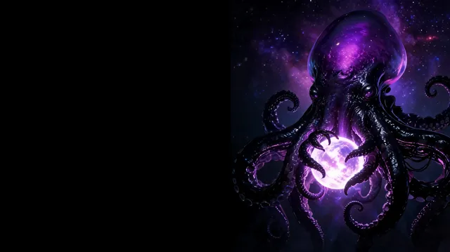 OCTO brand universe hero in dark glass with electric light