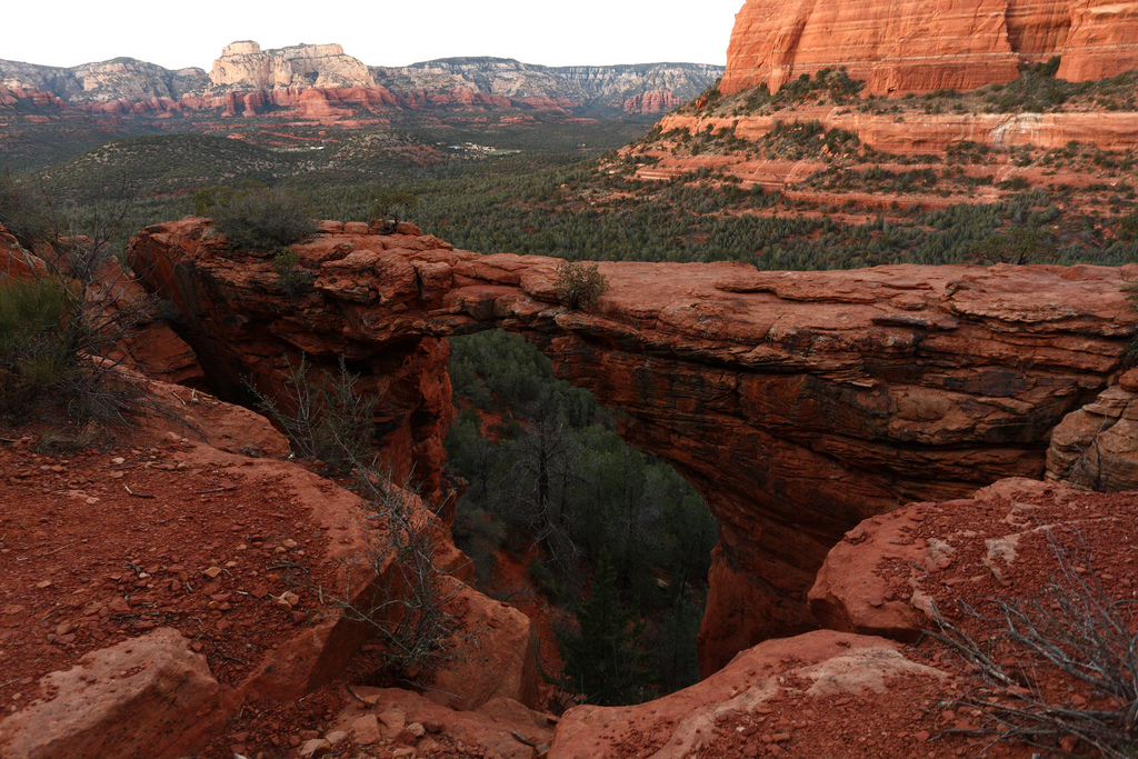 The natural sandstone arch at Devil's Bridge near Sedona